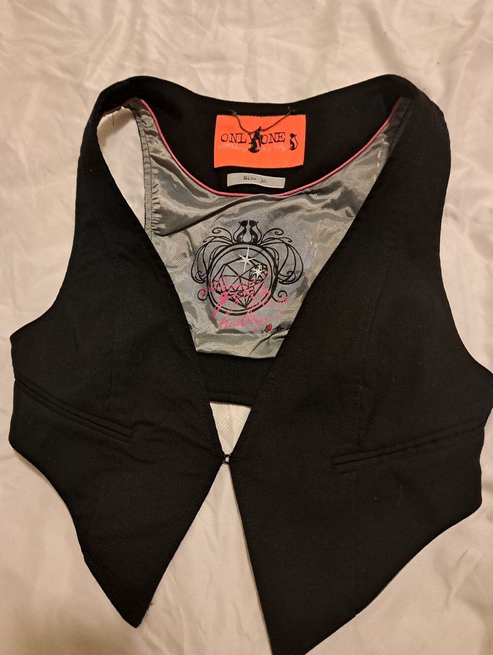 Only. Black Women's Vest - Tailored Open-Front Waistcoat